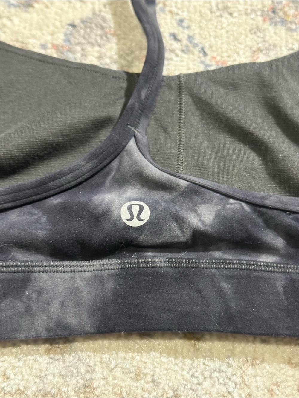 lululemon athletica Black Racerback Sports Bra with Logo